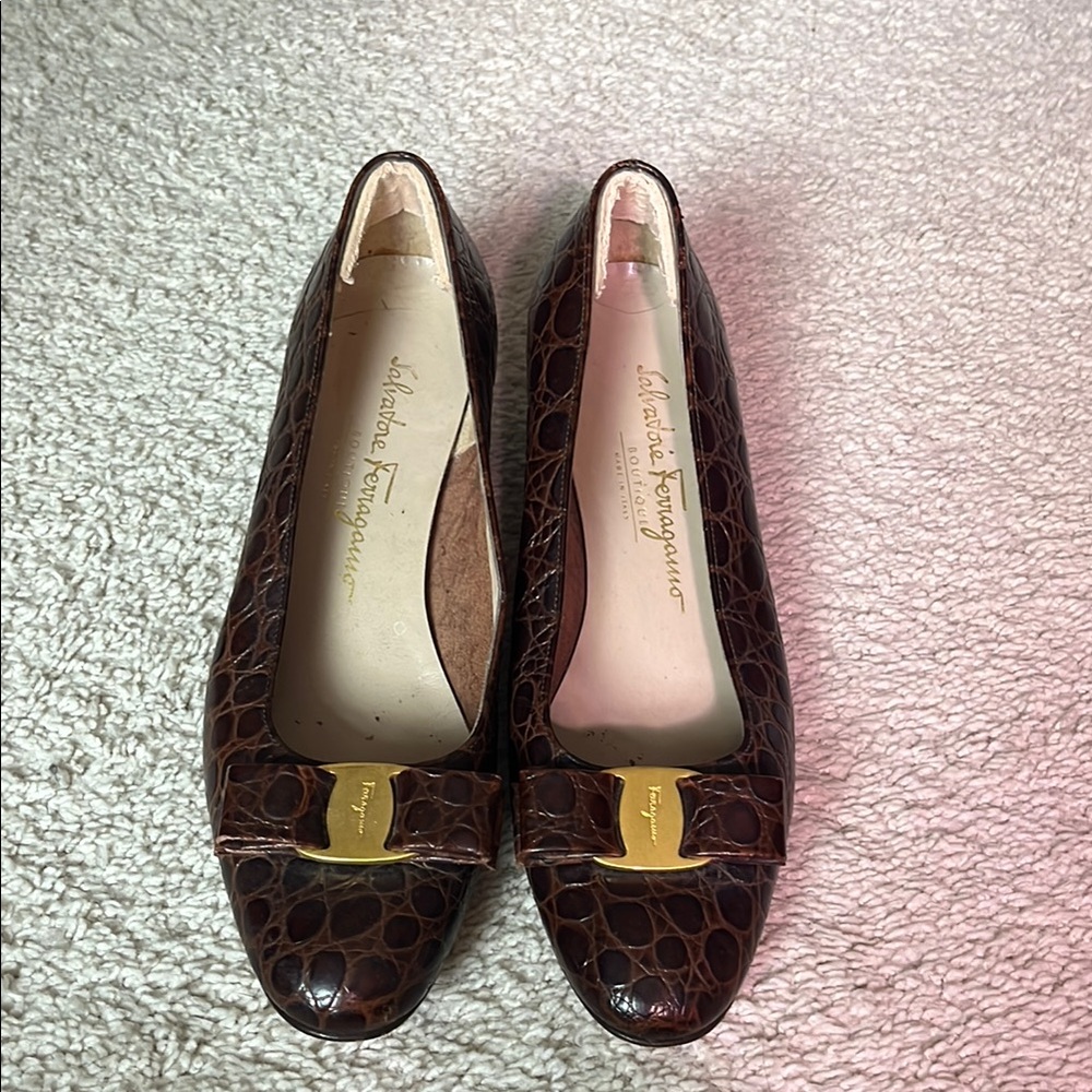 Salvatore Ferragamo Brown Leather Women's Shoes